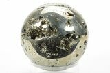 Polished Pyrite Sphere - Peru #228363-2